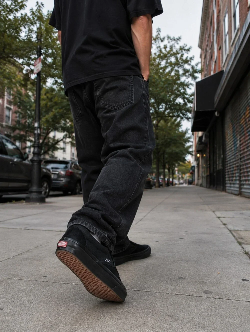 Vans Black Suede Slip-On Loafers